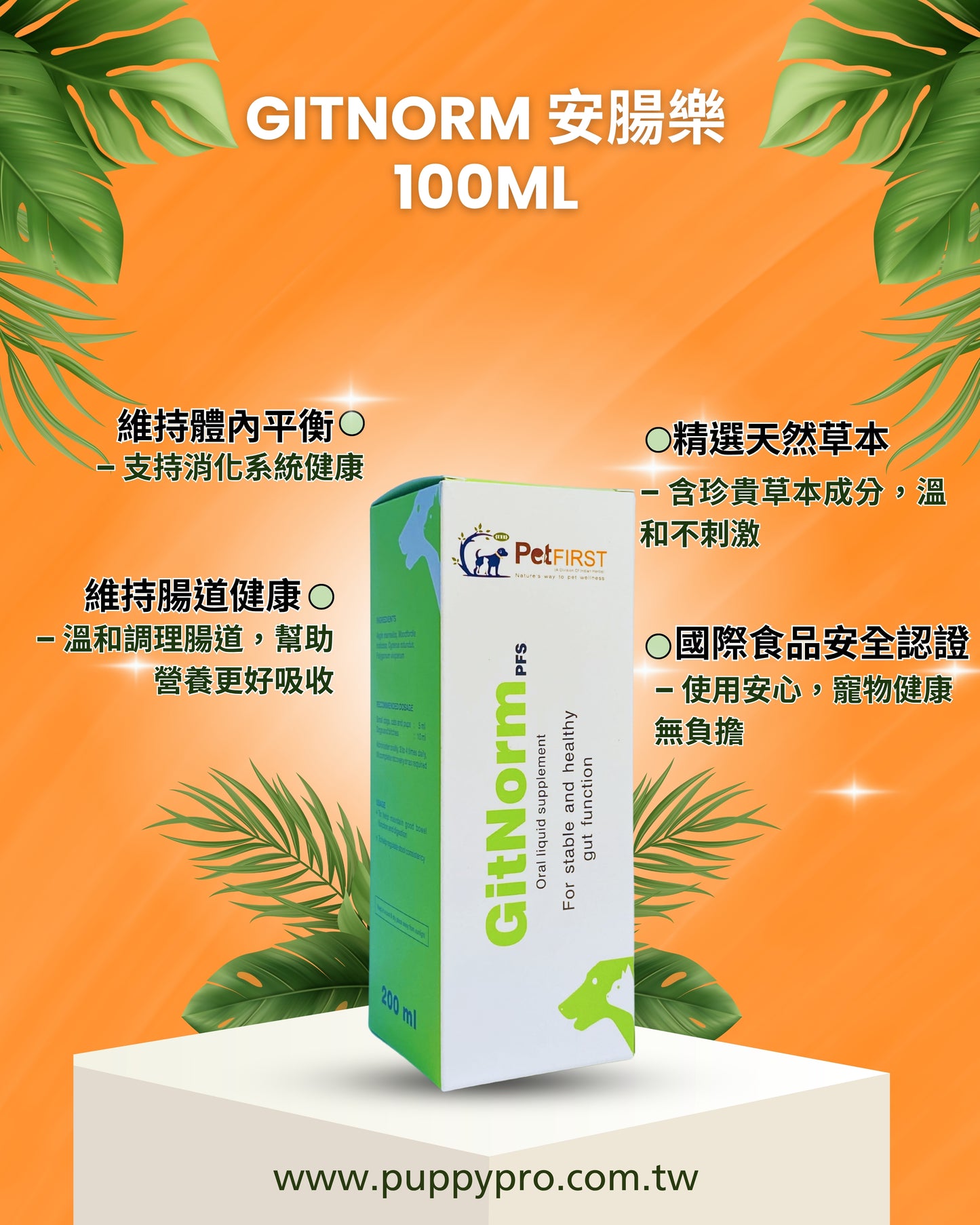 GitNorm 安腸樂 - 純天然草本寵物保健食品 100ml